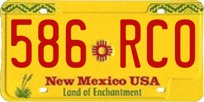 NM license plate 586RCO