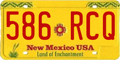 NM license plate 586RCQ