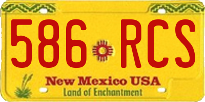 NM license plate 586RCS