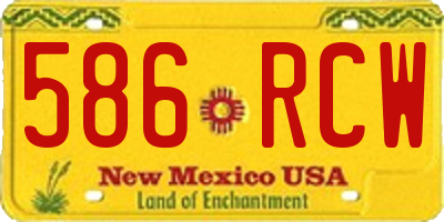NM license plate 586RCW