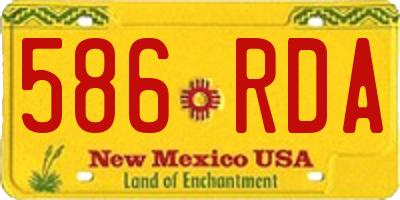 NM license plate 586RDA