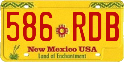 NM license plate 586RDB