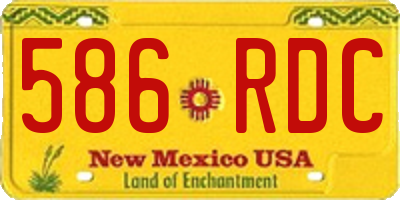 NM license plate 586RDC