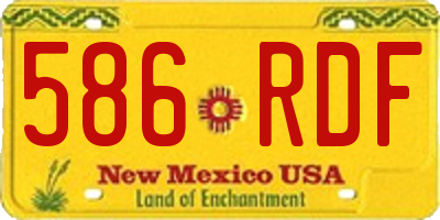 NM license plate 586RDF