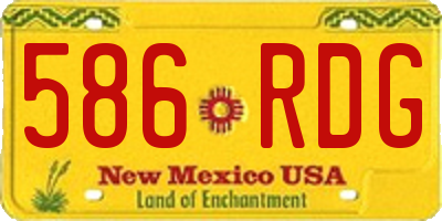 NM license plate 586RDG