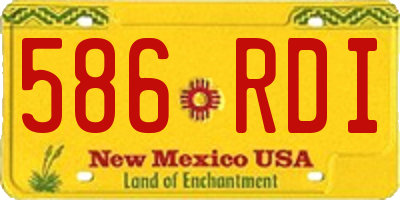 NM license plate 586RDI