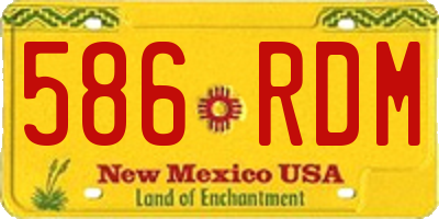 NM license plate 586RDM