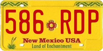 NM license plate 586RDP