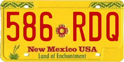 NM license plate 586RDQ