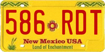 NM license plate 586RDT