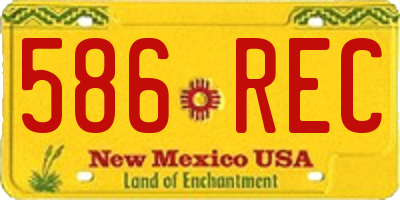 NM license plate 586REC
