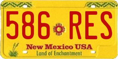 NM license plate 586RES