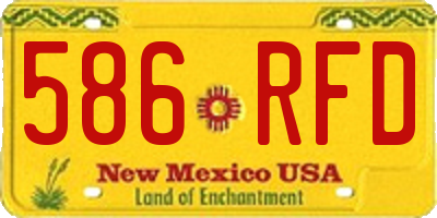 NM license plate 586RFD