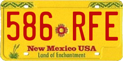 NM license plate 586RFE