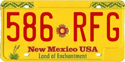 NM license plate 586RFG