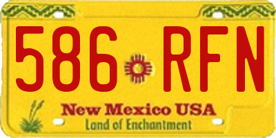 NM license plate 586RFN