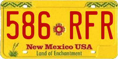 NM license plate 586RFR