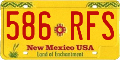 NM license plate 586RFS