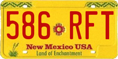 NM license plate 586RFT