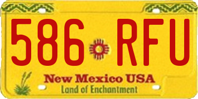 NM license plate 586RFU