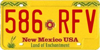 NM license plate 586RFV