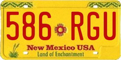 NM license plate 586RGU