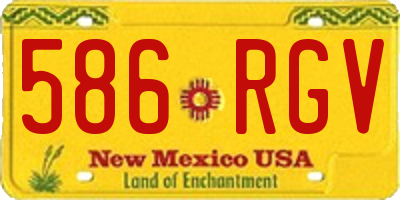 NM license plate 586RGV