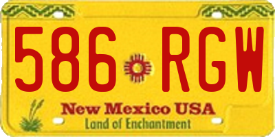 NM license plate 586RGW
