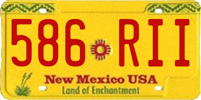 NM license plate 586RII