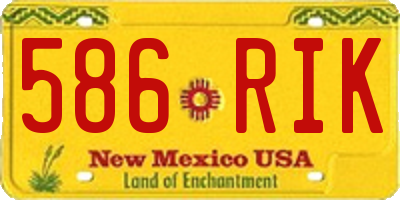 NM license plate 586RIK