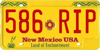 NM license plate 586RIP