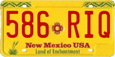 NM license plate 586RIQ