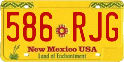 NM license plate 586RJG
