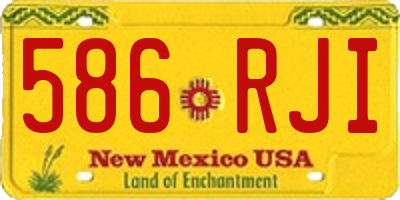NM license plate 586RJI