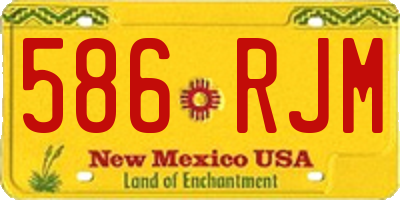 NM license plate 586RJM