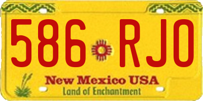 NM license plate 586RJO
