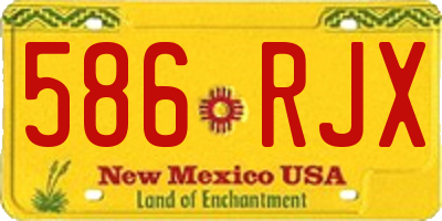 NM license plate 586RJX