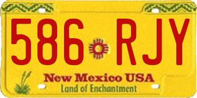 NM license plate 586RJY