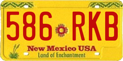 NM license plate 586RKB