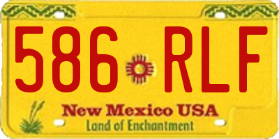 NM license plate 586RLF