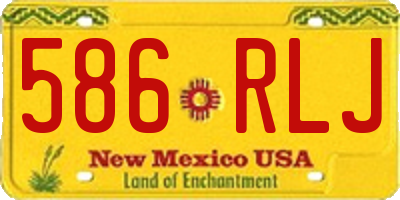 NM license plate 586RLJ