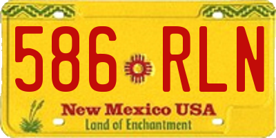 NM license plate 586RLN