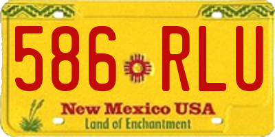 NM license plate 586RLU
