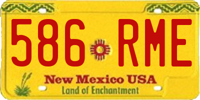 NM license plate 586RME