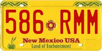 NM license plate 586RMM