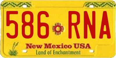 NM license plate 586RNA