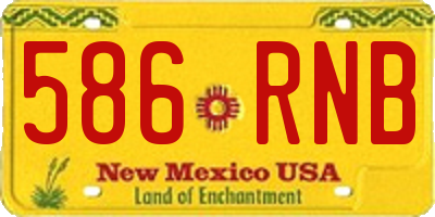 NM license plate 586RNB