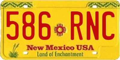 NM license plate 586RNC