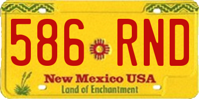 NM license plate 586RND