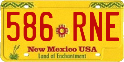 NM license plate 586RNE